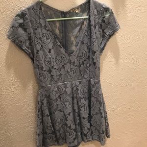 Pastel blue lacey romper